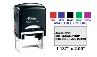 Get the Shiny-827 Custom Self-Inking Stamp from CalStamp! Perfect for clear, crisp impressions. Order now and personalize your stamp today!