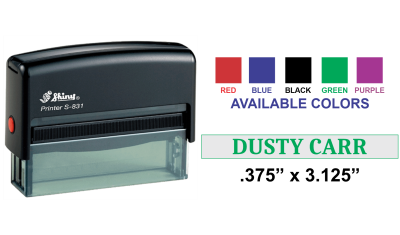 Shop the Shiny-831 Self-Inking Stamp at CalStamp! Perfect for quick, clear impressions. Impression size: 3/8" x 2-3/4". Order now for fast, reliable stamping!