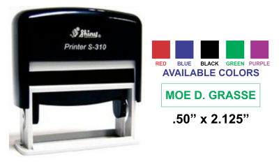 Get the Shiny-310 Self-Inking Stamp with a 1/2" x 2-1/8" impression size. Perfect for all your stamping needs. Order now at CalStamp!