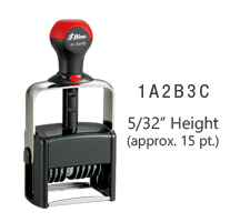 Get the Shiny H-6446 Heavy Duty Self-Inking Numberer from CalStamp! Perfect for high-volume tasks, this 6-band stamp ensures durability and precision. Order now!