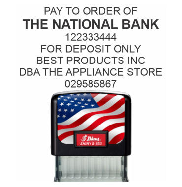 Self-Inking bank endorsement stamps. Make bank check deposits easy!