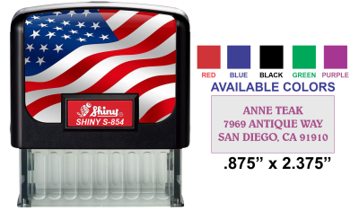 Shop the Shiny-854 Self-Inking Flag Stamp at CalStamp! Perfect for marking documents with a 7/8" x 2-3/8" impression. Order now for fast shipping!