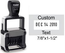 Shop the TRODAT 5430 Self-Inking Dater at CalStamp! Customize your professional dater with an impression size of 1 x 1 5/8 inches. Order now for efficient dating!