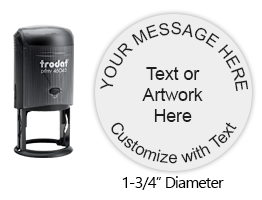 Shop the TRODAT 46045 Self-Inking Round Stamp at CalStamp. Perfect for clear, consistent impressions with a 1-3/4" diameter. Order now for fast shipping!
