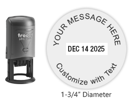 Shop the TRODAT 46145 Self-Inking Dater at CalStamp! This round date stamp features a 1-3/4" diameter impression. Perfect for efficient and clear date marking. Buy now!