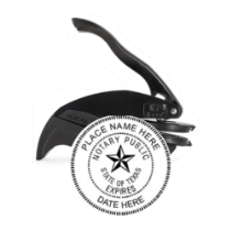Get your TX Notary Embosser Seal with a 5 pt star, customized with your notary info. Order now from CalStamp for a quality, personalized notary seal!