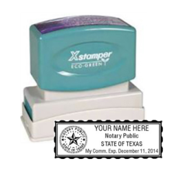 Get your Texas Notary Xstamper Pre-Inked Stamp with a 5 pt star. High-quality, customizable notary stamp. Order now from CalStamp!