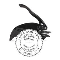 Get a high-quality, customized VI Notary Embosser Seal with your notary info. Create a 1 5/8" raised impression on paper. Order your essential notary tool now!