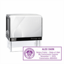 Get your custom UT Notary Self-Inking Stamp with purple ink and the Great Seal of Utah. High-quality and personalized with your notary info. Order now at CalStamp!