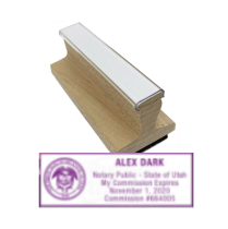 Get your custom UT Notary Rubber Stamp with purple ink and the Great Seal of Utah. Order now from CalStamp and ensure your notary needs are met with quality and precision!