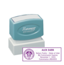 Get your UT Notary Xstamper Pre-Inked Stamp with purple ink and the Great Seal of Utah. Customize now with your notary info! Order your quality notary stamp today!