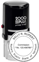 VTR40NOTARY - Vermont Notary
Self-Ink Round Stamp
