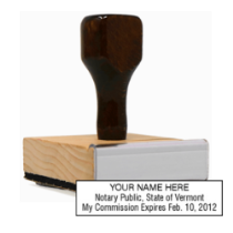 Get your custom VT Notary Rubber Stamp from CalStamp! High-quality, rectangular notary stamp personalized with your info. Order now for professional notary needs!