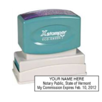 Get your VT Notary Xstamper Pre-Inked Stamp! High-quality, customizable notary stamp. Personalize yours now at CalStamp. Order today!