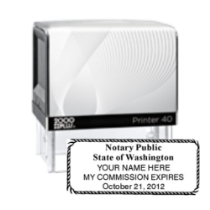 Get a high-quality WA Notary Self-Inking Printer Stamp customized with your notary info. Order now from CalStamp and ensure your documents are always properly notarized!