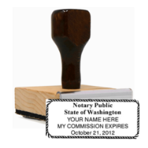 Get your customized WA Notary Rubber Stamp from CalStamp. High-quality, rectangular notary stamp personalized with your info. Order now for fast, reliable service!