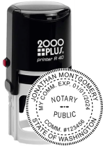 WAR40NOTARY - Washington Notary
Self-Ink Round Stamp