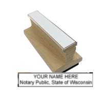 Get your customized WI Notary Rubber Stamp from CalStamp. High-quality, rectangular notary stamp personalized with your info. Order now for fast, reliable service!