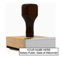 Get your customized WI Notary Rubber Stamp from CalStamp. High-quality, rectangular notary stamp personalized with your info. Order now for fast, reliable service!