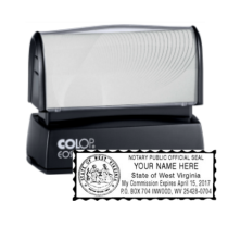 Get your WV Notary Colop Pre-Inked Stamp! High-quality, customizable with your notary info. Order now for a professional touch to your documents.