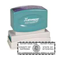 Get the WY Notar X-Stamper Pre-Inked Notary Stamp with a serrated border. Customize with your notary info. Order now from CalStamp for quality and precision!