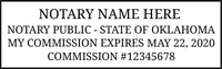 Get your customized OK Notary Slim Pre-Inked Stamp at CalStamp. High-quality, rectangular notary stamp personalized with your info. Order now for fast delivery!