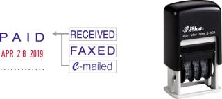 Get the Shiny-303 Multi-Word Dater from CalStamp! Perfect for efficient date stamping. Order now for fast, reliable service and enhance your office productivity!
