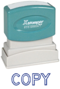 Get the 1006 1-Color Title Stamp from CalStamp! Perfect for marking documents with 'COPY'. Impression size: 1/2" x 1-5/8". Order now for efficient office use!