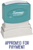 Get the APPROVED FOR PAYMENT 1025 1-Color Title Stamp from CalStamp. Perfect for office use. Order now for fast shipping! Impression size: 1/2" x 1-5/8".