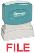 Organize your documents with the FILE PTR 40 1-Color Title Stamp. Impression size: 1/2" x 1-5/8". Shop now at CalStamp for efficient filing solutions!