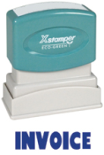 Get organized with CalStamp's INVOICE 1053 1-Color Title Stamp. Perfect for clear labeling, 1/2" x 1-5/8" impression. Order now for efficient invoicing!