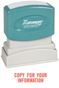 Get the PTR 40 1-Color Title Stamp from CalStamp! Perfect for marking documents with 'COPY FOR YOUR INFORMATION'. Order now for clear, professional impressions!