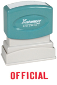 Get the OFFICIAL PTR 40 1-Color Title Stamp from CalStamp. Perfect for documents, 1/2" x 1-5/8" impression. Order now for professional stamping!