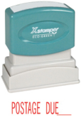 Get the POSTAGE DUE PTR 40 1-Color Title Stamp from CalStamp. Perfect for marking postage due, with a 1/2" x 1-5/8" impression. Order now for efficient mailing!