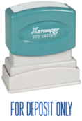 Shop CalStamp's FOR DEPOSIT ONLY 1121 1-Color Title Stamp. Perfect for secure deposits. Impression size: 1/2" x 1-5/8". Order now for efficient banking!