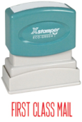 Shop CalStamp's FIRST CLASS MAIL PTR 40 1-Color Title Stamp. Perfect for efficient mailing with a 1/2" x 1-5/8" impression. Order now for fast, reliable shipping!