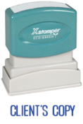 Get organized with the CLIENT'S COPY PTR 40 1-Color Title Stamp. Perfect for clear labeling. Shop now at CalStamp for fast shipping!