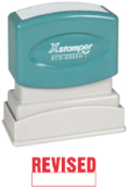 Shop CalStamp's REVISED PTR 40 Red 1-Color Title Stamp. Perfect for marking documents with 'Revised'. Impression size: 1/2" x 1-5/8". Order now for fast shipping!
