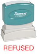 Get the FIRST CLASS PTR 40 RED 'REFUSED' Title Stamp from CalStamp. Perfect for quick, clear impressions. Shop now for quality and efficiency!