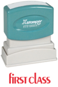 Get your 1332 1-Color Title Stamp 'FIRST CLASS' from CalStamp! Perfect for marking important documents. Order now for fast shipping and top quality.