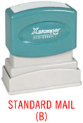 Get the 1382 1-Color Title Stamp from CalStamp! Perfect for marking 'STANDARD MAIL (B)'. Impression size: 1/2" x 1-5/8". Order now for efficient mailing!