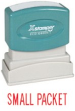 Shop CalStamp's SMALL PACKET 1524 Red 1-Color Title Stamp. Perfect for organizing, with a 1/2" x 1-5/8" impression size. Order now for efficient labeling!