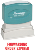 Get the FORWARDING ORDER EXPIRED 1574 1-Color Title Stamp from CalStamp. Perfect for clear communication. Order now and streamline your mailing process!