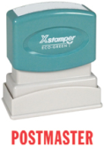 Shop the POSTMASTER PTR 40 Red 1-Color Title Stamp at CalStamp. Perfect for office use, it features a 1/2" x 1-5/8" impression size. Order now for fast shipping!