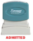 Get the 1623 1-Color 'ADMITTED' Title Stamp from CalStamp. Perfect for quick, clear impressions. Order now and streamline your paperwork!
