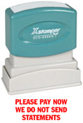 Get the PTR 40 Red 'PLEASE PAY NOW' Title Stamp from CalStamp. Perfect for invoices, 1/2" x 1-5/8" impression. Order now and streamline your billing process!
