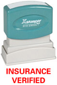 Get the INSURANCE VERIFIED PTR 40 Red Title Stamp from CalStamp. Perfect for clear documentation. Order now for precise, professional impressions!