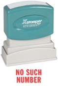 Get the NO SUCH NUMBER PTR 40 Red Title Stamp from CalStamp. Perfect for clear, bold impressions. Order now for precise, professional stamping!