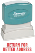 Shop the 1639 1-Color Title Stamp at CalStamp! Perfect for marking 'RETURN FOR BETTER ADDRESS'. Compact 1/2" x 1-5/8" size. Order now for efficient mailing!