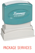 Get organized with the 1703 1-Color Title Stamp! Perfect for marking 'PACKAGE SERVICES'. Shop now at CalStamp for efficient and clear labeling.